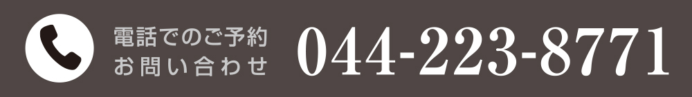 電話でのご予約 お問い合わせ 044-223-8771